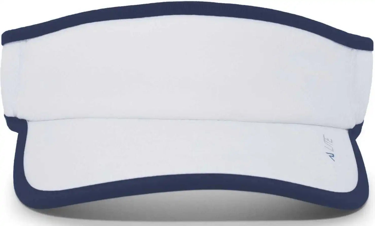Pacific Headwear 510v Performance Hook and Loop Visor White Navy / 7’’ 7 7/8’’