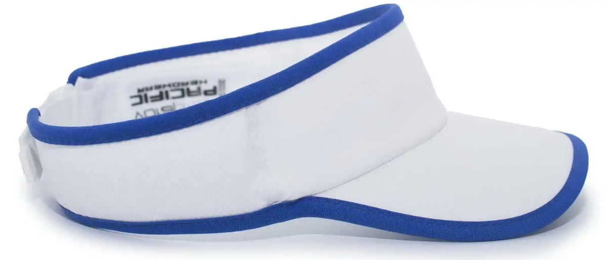 Pacific Headwear 510v Performance Hook and Loop Visor White Royal / 7’’ 7 7/8’’
