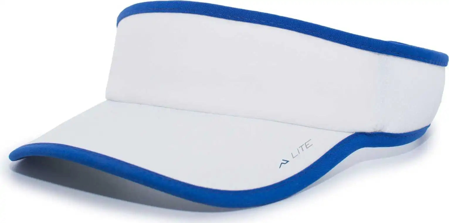 Pacific Headwear 510v Performance Hook and Loop Visor White Royal / 7’’ 7 7/8’’