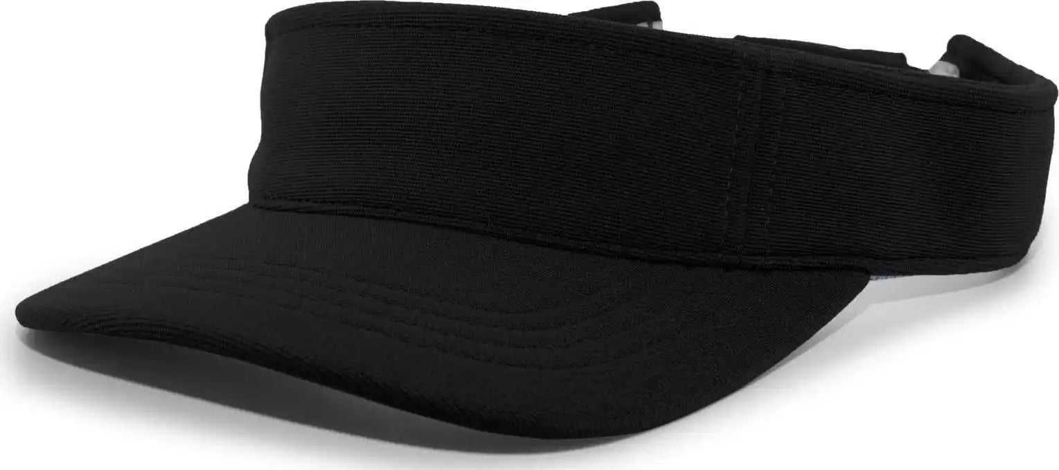 Pacific Headwear 598v M2 Performance Hook and Loop Visor Black / 7’’ 7 7/8’’