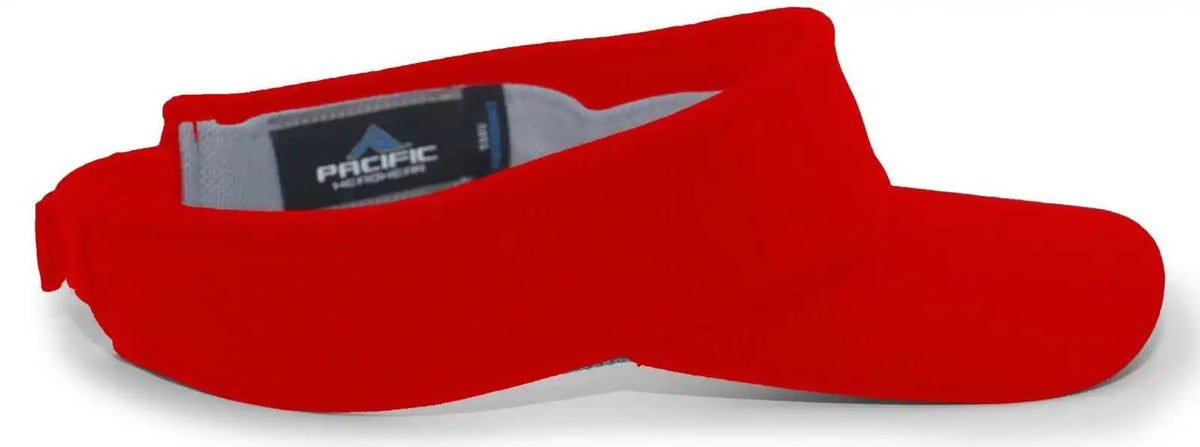 Pacific Headwear 598v M2 Performance Hook and Loop Visor Red / 7’’ 7 7/8’’