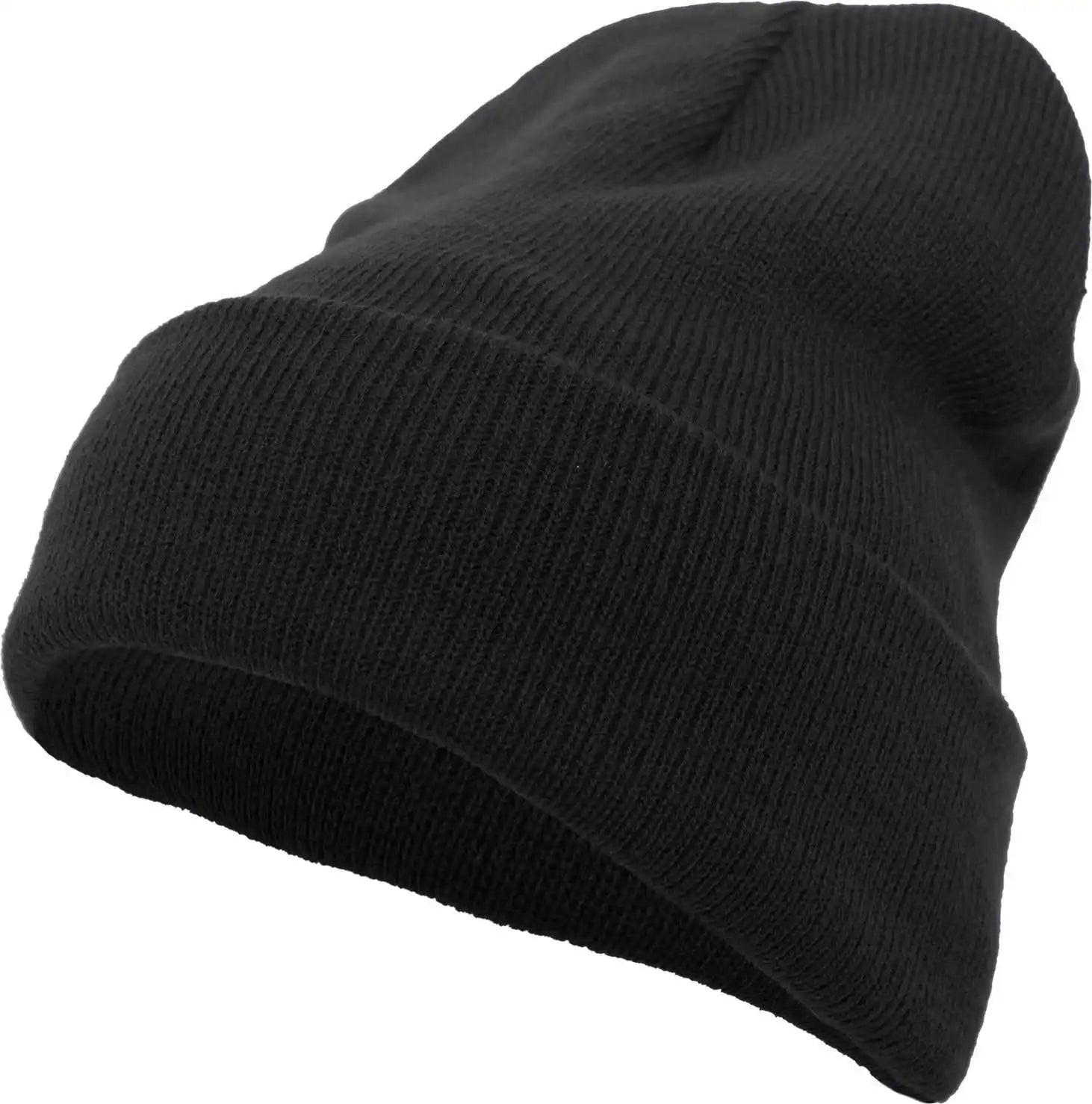 Pacific Headwear 621k Knit Cuff Beanie - Black - 7’’ - 7 7/8’’