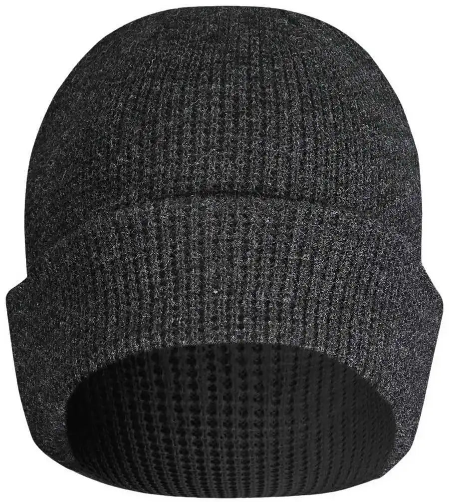 Pacific Headwear 627k Waffle Knit Cuff Beanie - Black - 7’’ - 7 7/8’’