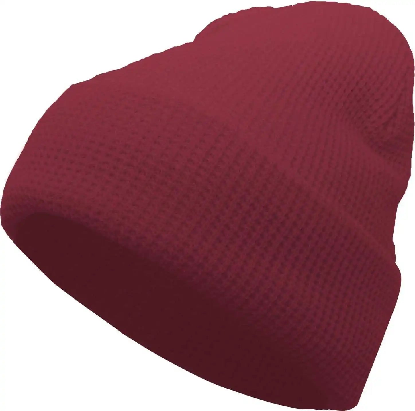 Pacific Headwear 627k Waffle Knit Cuff Beanie - Bordeaux - Cardinal / 7’’ - 7 7/8’’