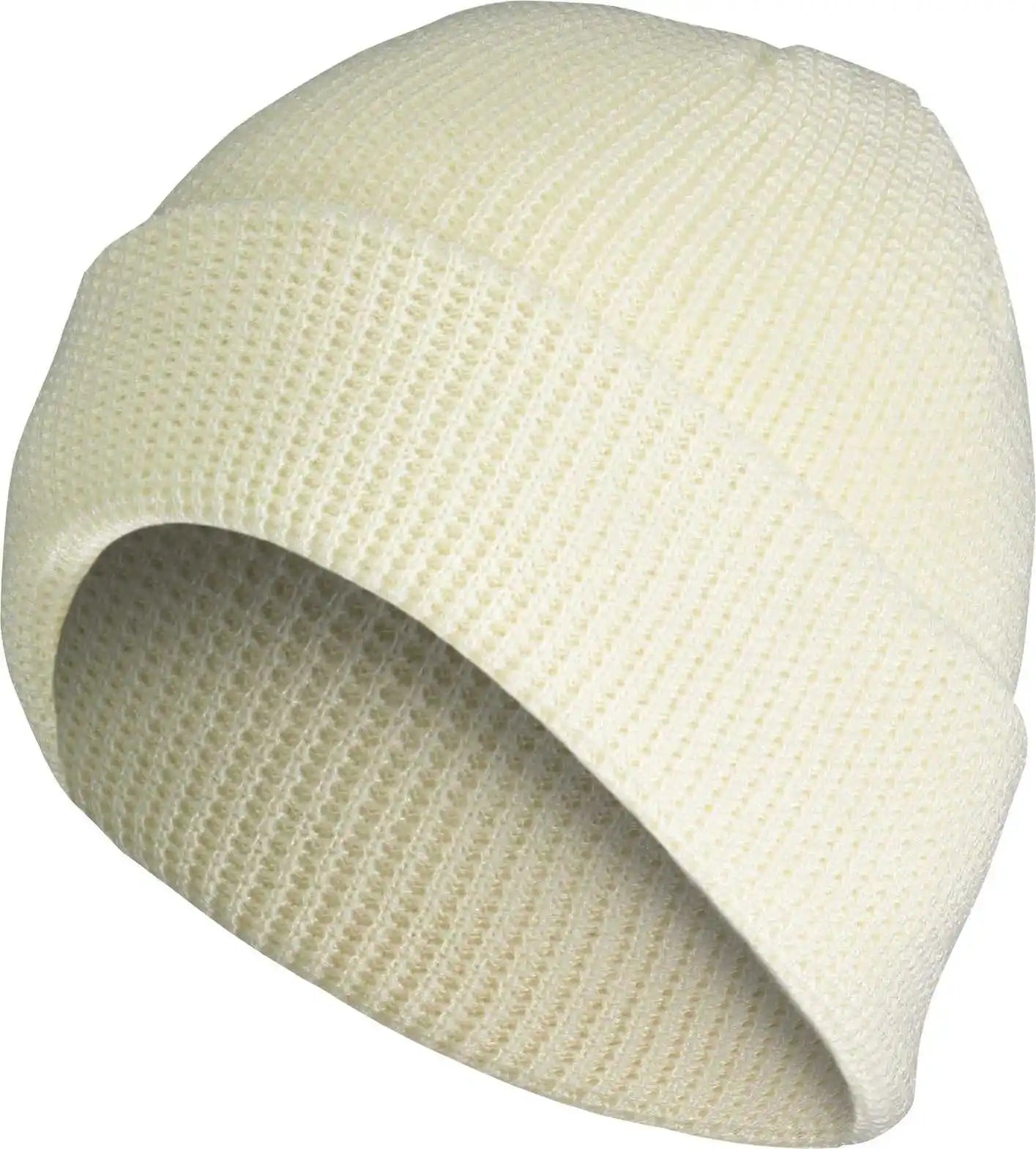 Pacific Headwear 627k Waffle Knit Cuff Beanie - Cream - 7’’ - 7 7/8’’