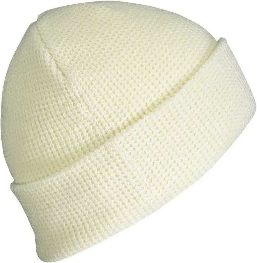 Pacific Headwear 627k Waffle Knit Cuff Beanie - Cream - 7’’ - 7 7/8’’