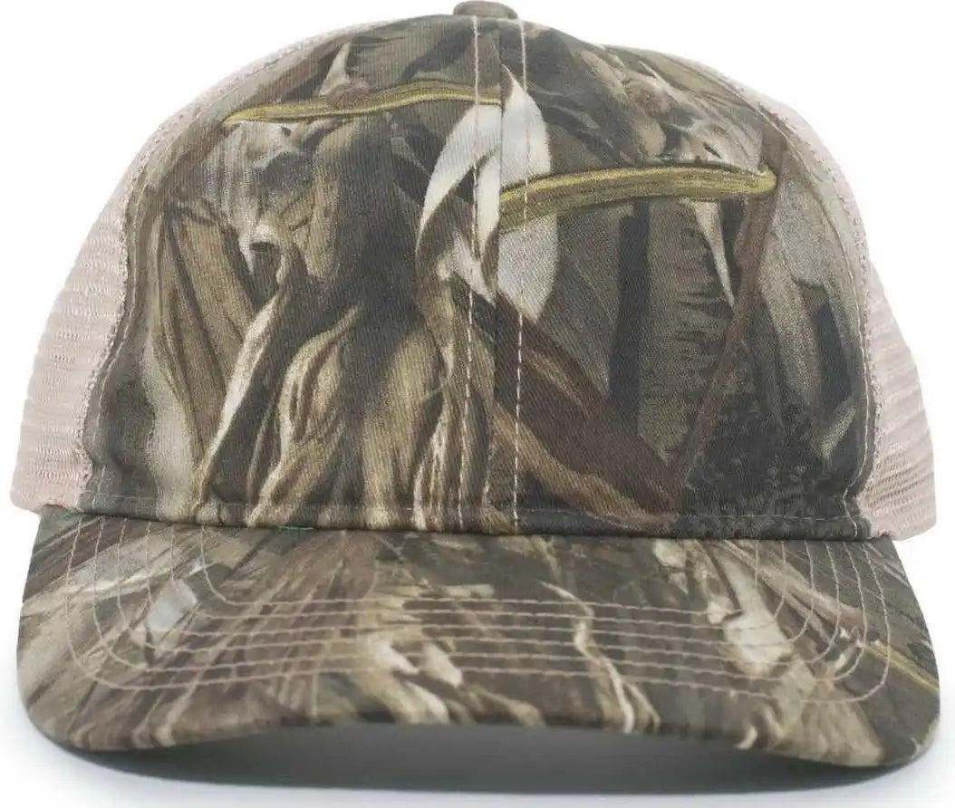 Pacific Headwear 637c Camo Soft Trucker Snapback Cap Drt Tan / 7’’ 7 7/8’’