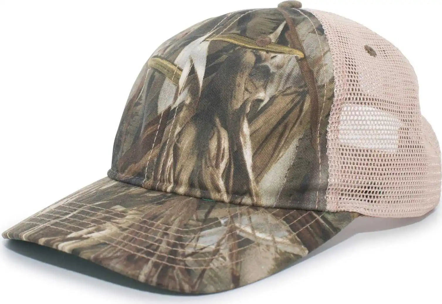 Pacific Headwear 637c Camo Soft Trucker Snapback Cap Drt Tan / 7’’ 7 7/8’’