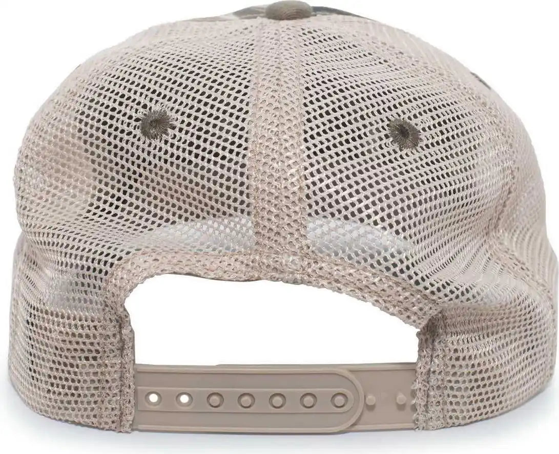 Pacific Headwear 637c Camo Soft Trucker Snapback Cap Drt Tan / 7’’ 7 7/8’’