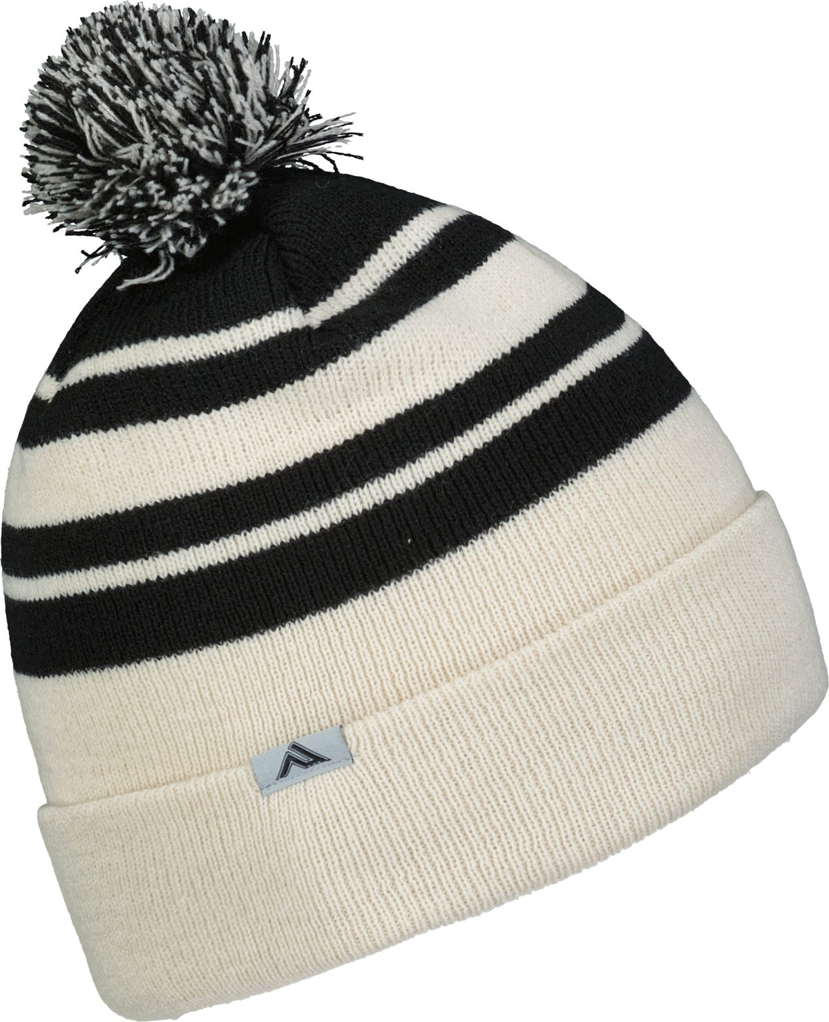 Pacific Headwear 641k Knit Fold Over Pom-pom Beanie - Oat Black
