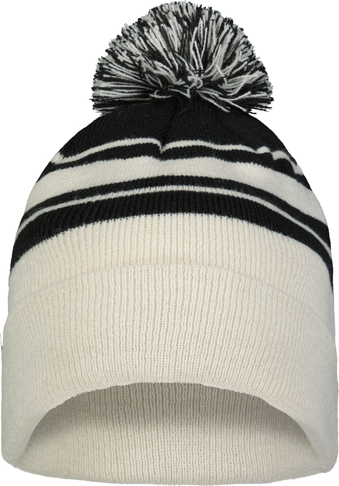 Pacific Headwear 641k Knit Fold Over Pom-pom Beanie - Oat Black