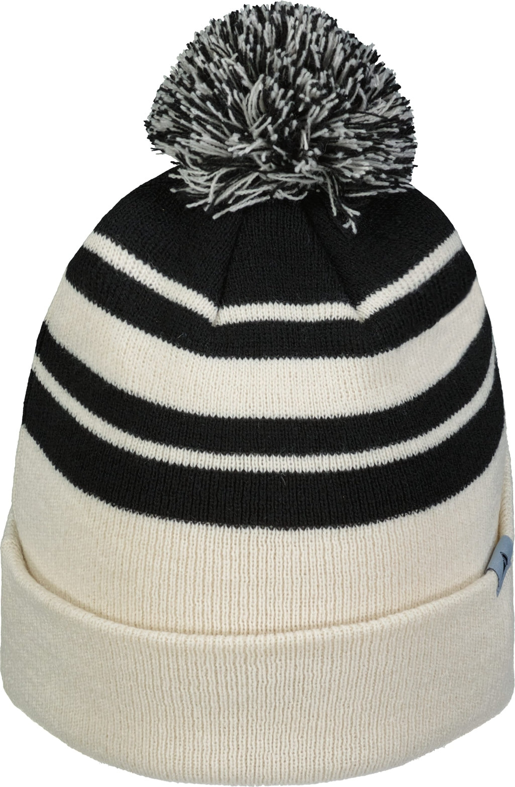 Pacific Headwear 641k Knit Fold Over Pom-pom Beanie - Oat Black