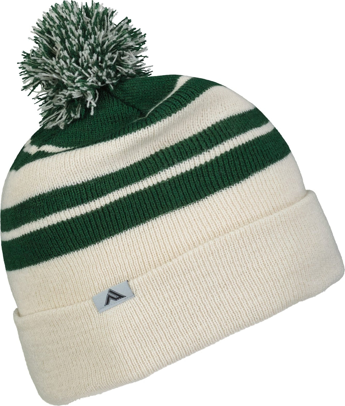 Pacific Headwear 641k Knit Fold Over Pom-pom Beanie - Oat Dark Green - Forest / Os