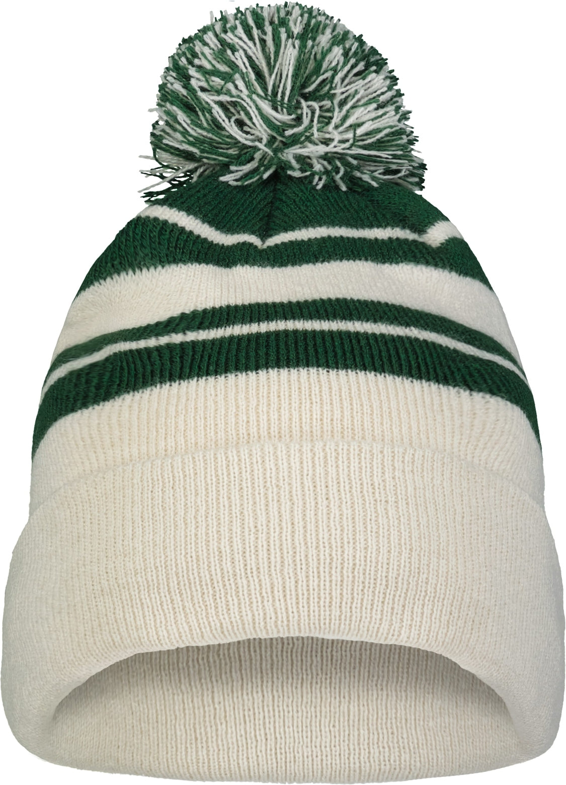 Pacific Headwear 641k Knit Fold Over Pom-pom Beanie - Oat Dark Green - Forest / Os