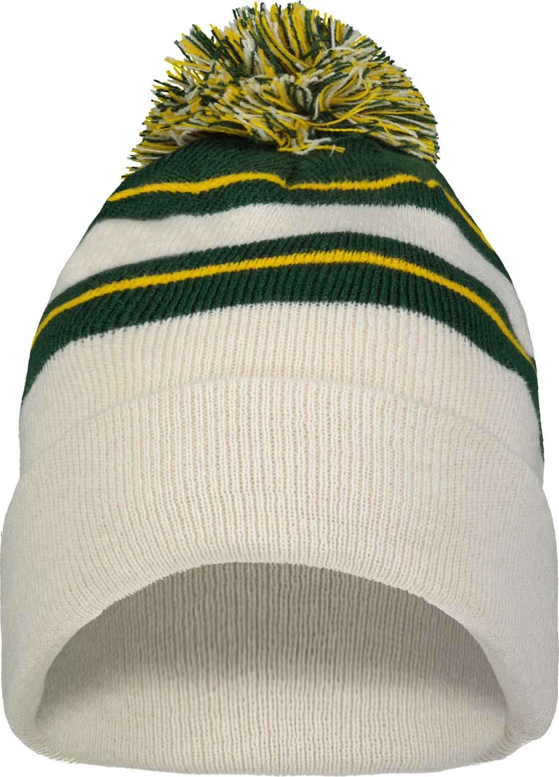 Pacific Headwear 641k Knit Fold Over Pom-pom Beanie - Oat Dark Green Gold - Forest / Os