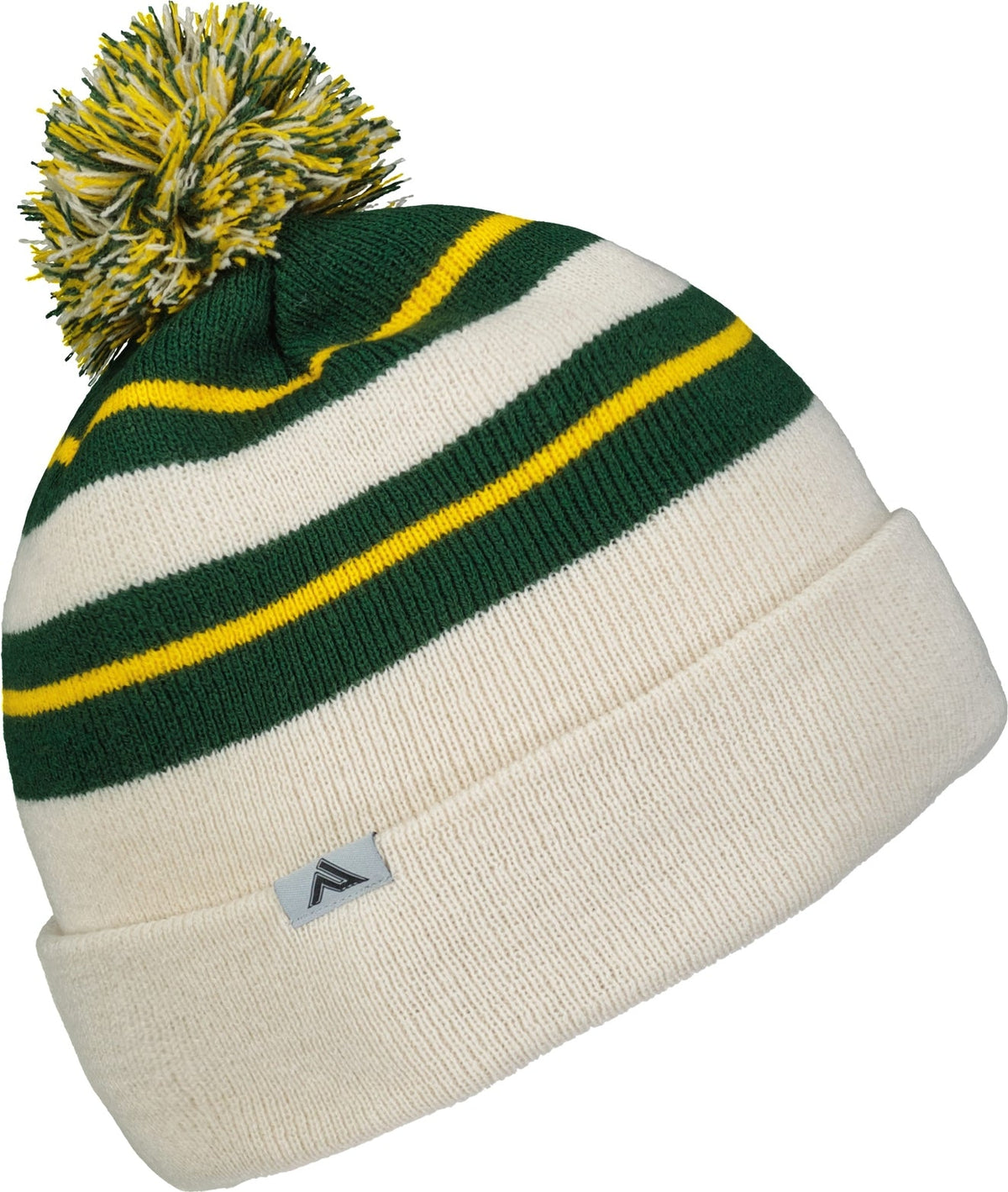 Pacific Headwear 641k Knit Fold Over Pom-pom Beanie - Oat Dark Green Gold - Forest / Os
