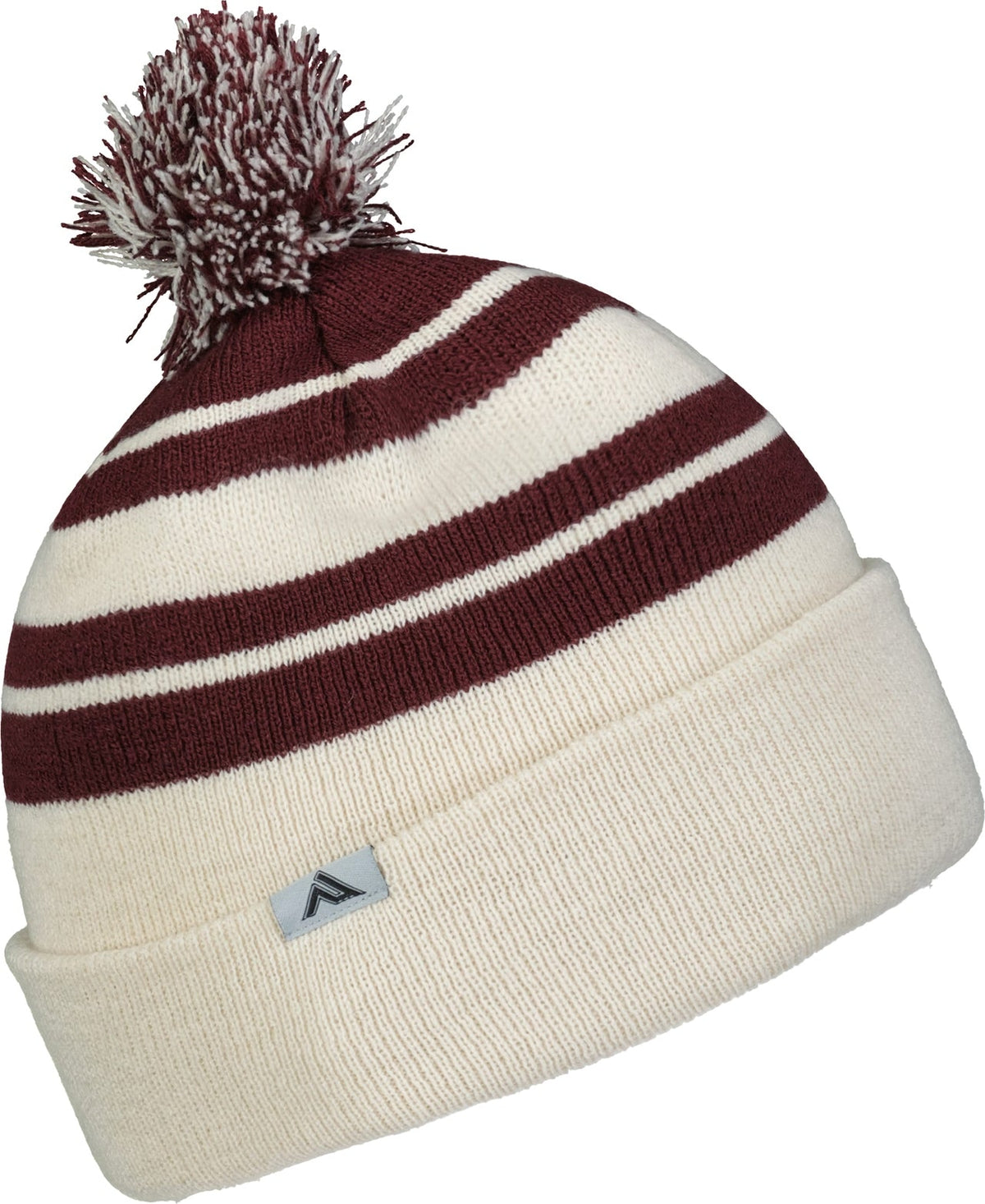 Pacific Headwear 641k Knit Fold Over Pom-pom Beanie - Oat Maroon - Os