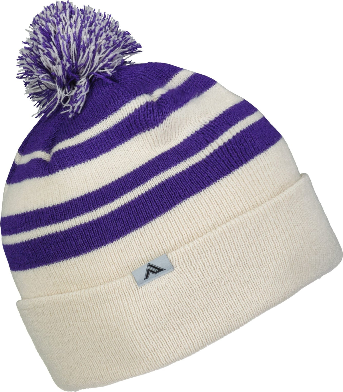 Pacific Headwear 641k Knit Fold Over Pom-pom Beanie - Oat Purple - Os