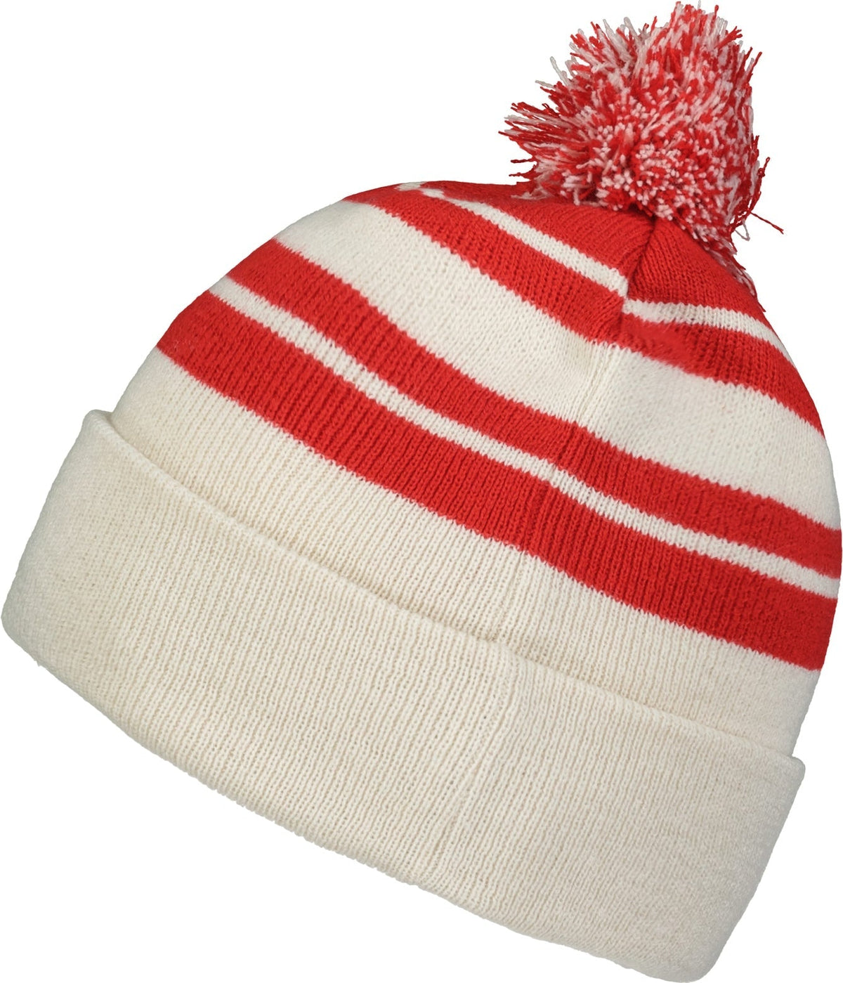 Pacific Headwear 641k Knit Fold Over Pom-pom Beanie - Oat Red - Os