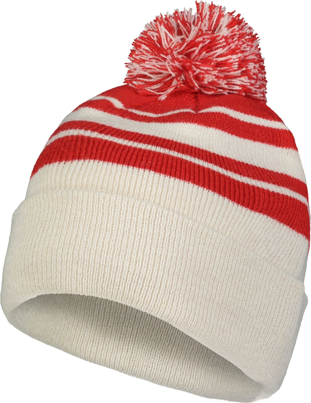 Pacific Headwear 641k Knit Fold Over Pom-pom Beanie - Oat Red - Os