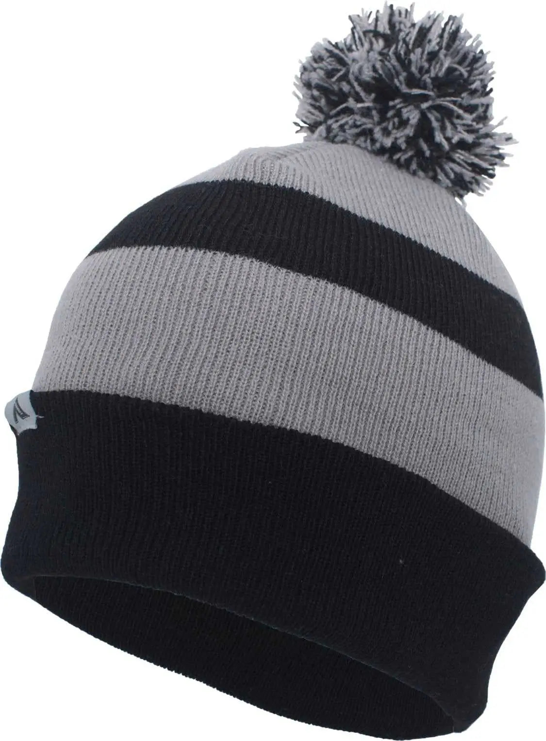 Pacific Headwear 641k Pom-pom Cuff Beanie - Black Silver