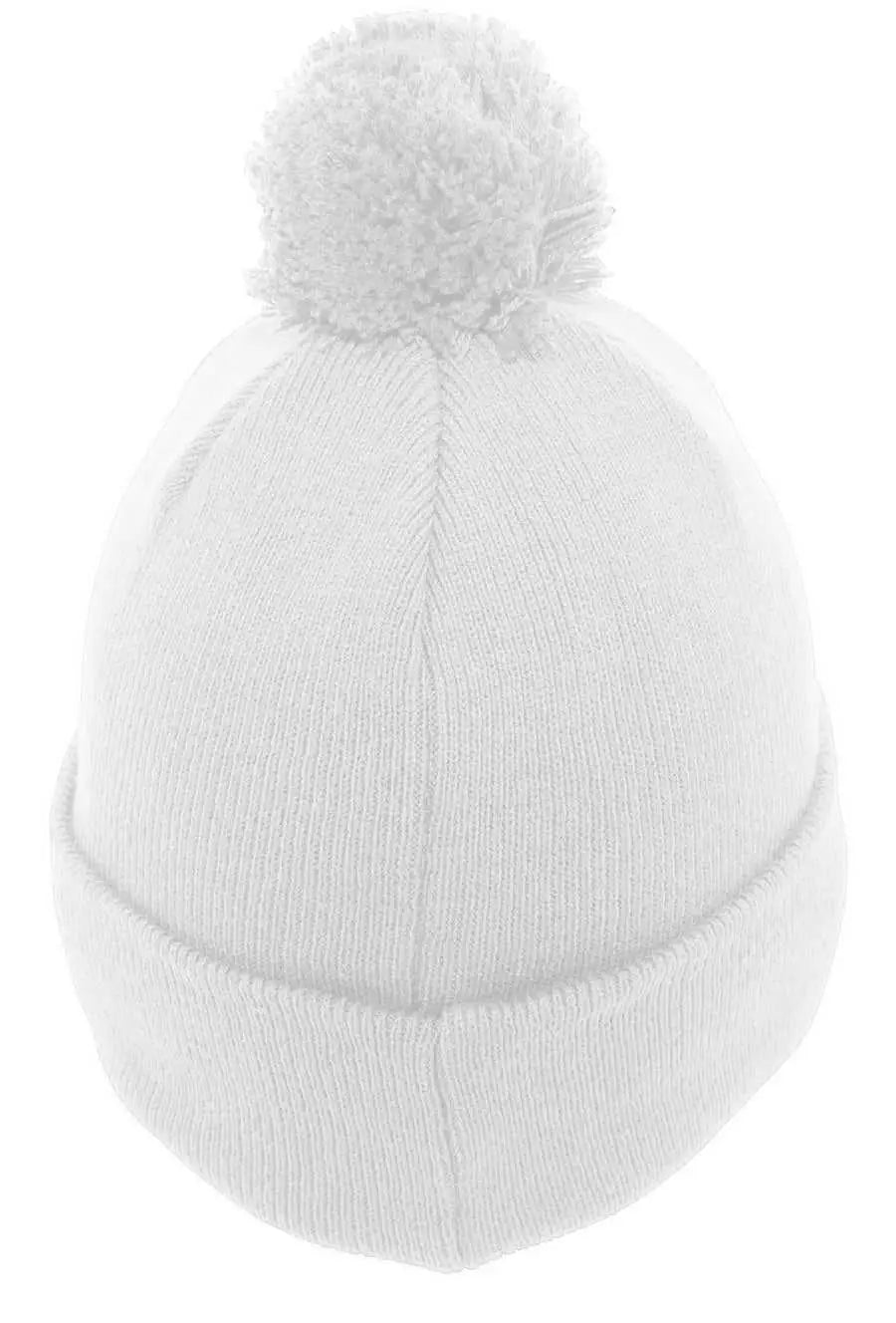 Pacific Headwear 641k Pom-pom Cuff Beanie - White - 7’’ - 7 7/8’’