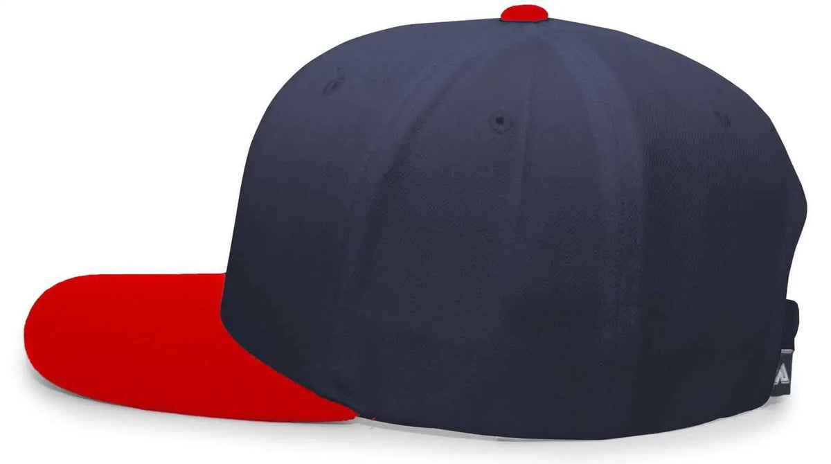 Pacific Headwear 705w Pro-wool Hook-and-loop Cap - Navy Red - 7’’ - 7 7/8’’