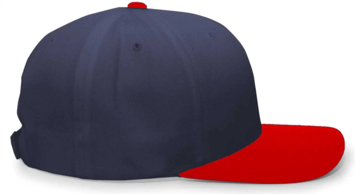 Pacific Headwear 705w Pro-wool Hook-and-loop Cap - Navy Red - 7’’ - 7 7/8’’