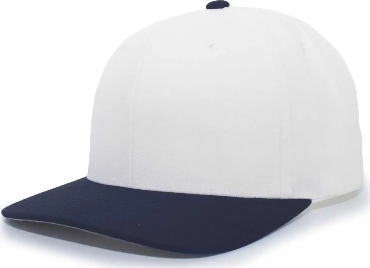 Pacific Headwear 705w Pro-wool Hook-and-loop Cap - White Navy - 6 1/2’’ - 7’’
