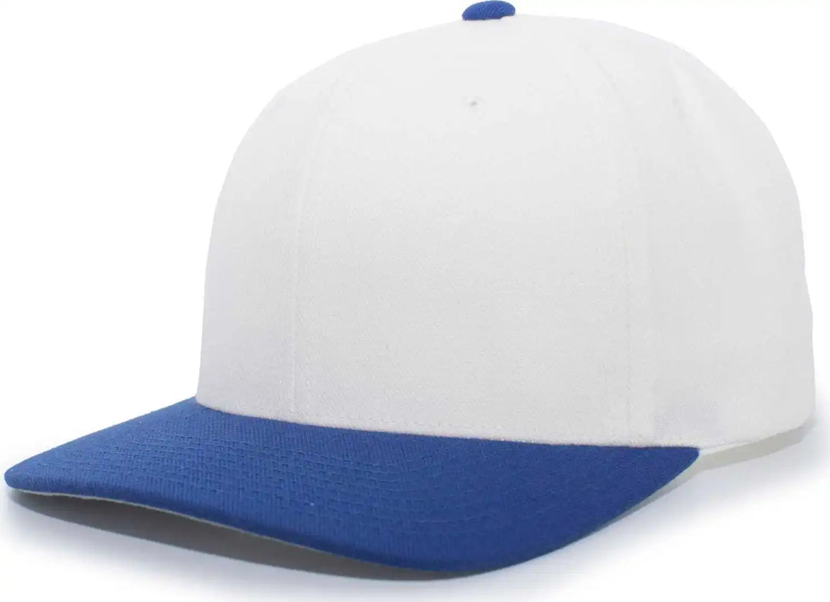 Pacific Headwear 705w Pro-wool Hook-and-loop Cap - White Royal - 6 1/2’’ - 7’’