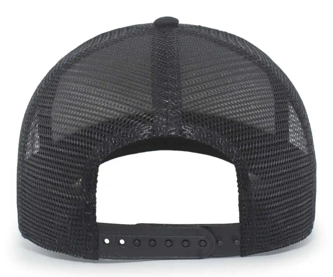 Pacific Headwear 724 Mesh Overlay 5-panel Trucker Snapback Cap - Black Dark Green - Forest / 7’’ - 7 7/8’’
