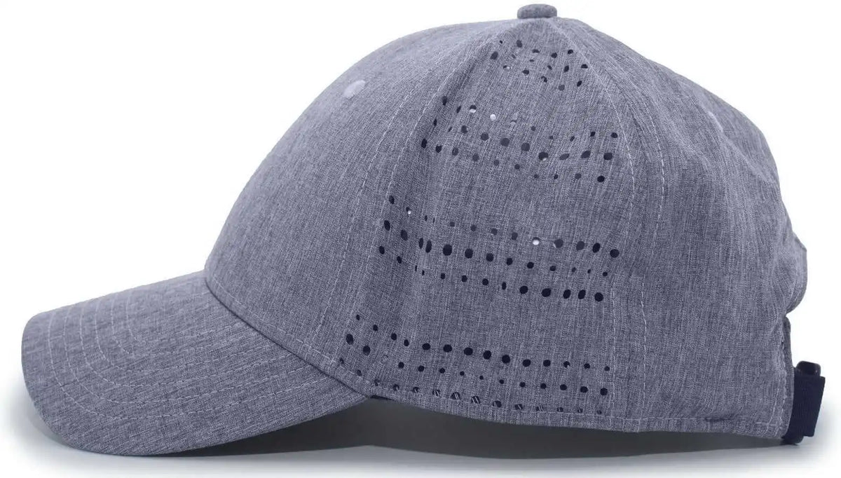 Pacific Headwear 747 Perforated Hook and Loop Cap Chambray Heather / 7’’ 7 7/8’’