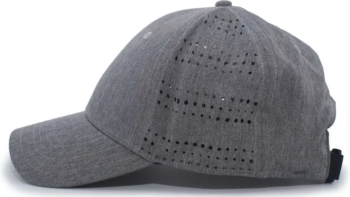 Pacific Headwear 747 Perforated Hook-and-loop Cap - Grey Heather - Gray / 7’’ - 7 7/8’’