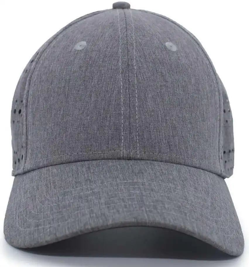 Pacific Headwear 747 Perforated Hook-and-loop Cap - Grey Heather - Gray / 7’’ - 7 7/8’’