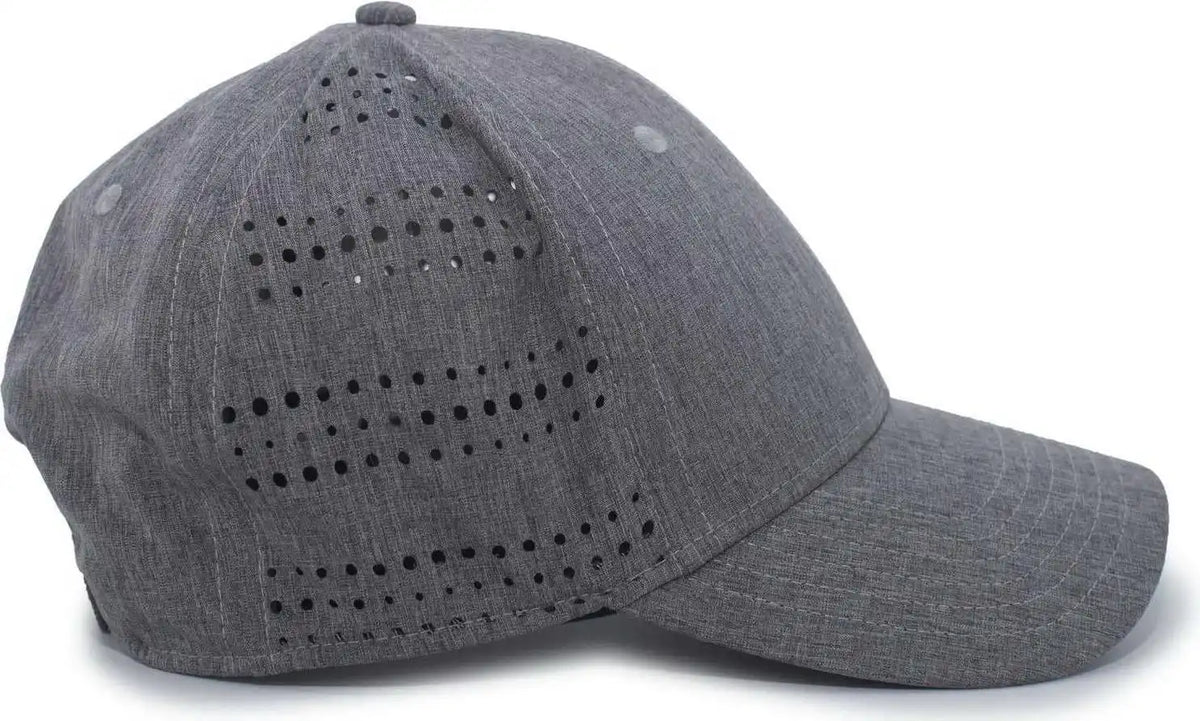 Pacific Headwear 747 Perforated Hook-and-loop Cap - Grey Heather - Gray / 7’’ - 7 7/8’’