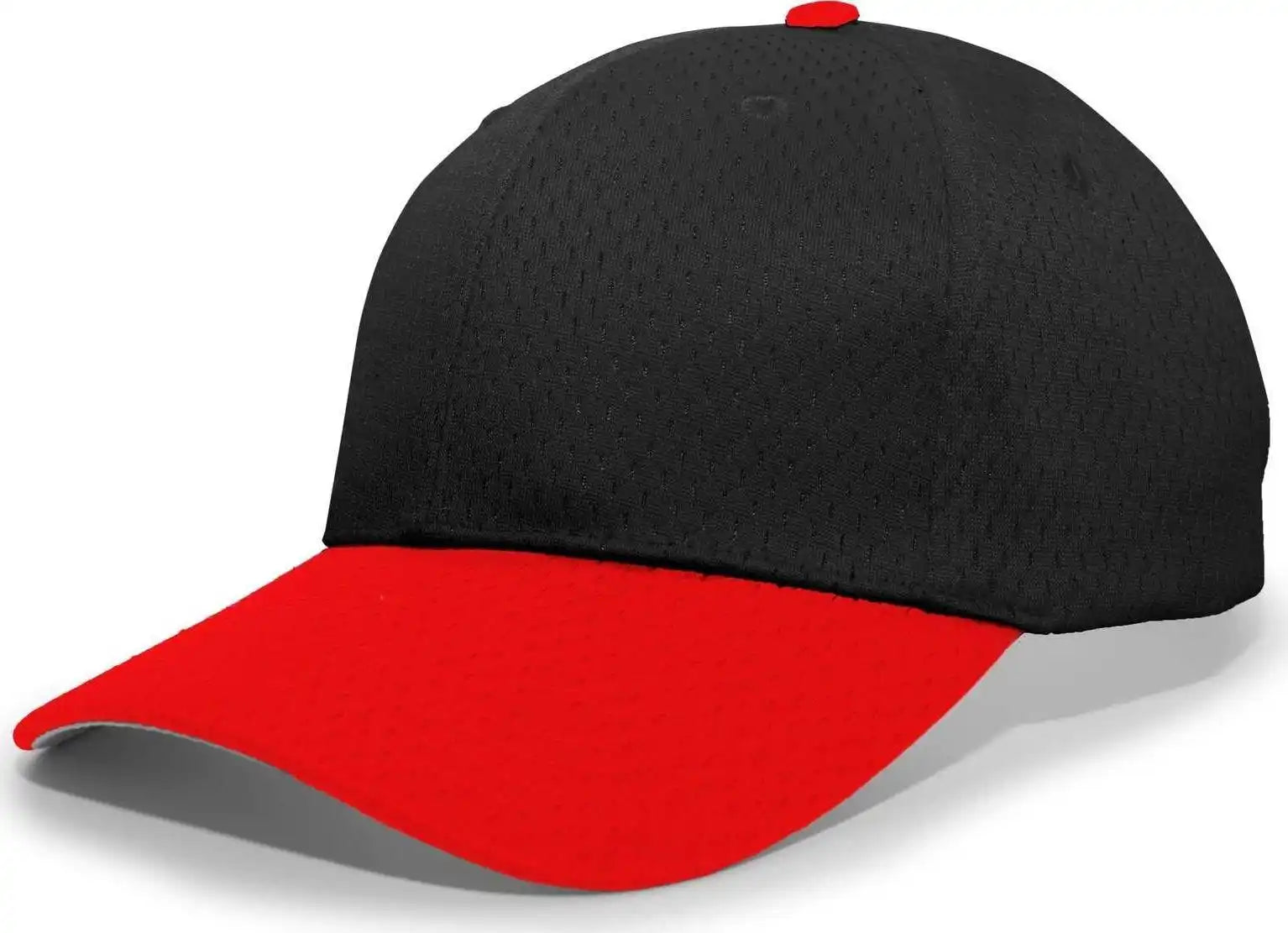 Pacific Headwear 805m Coolport Mesh Hook-and-loop Cap - Black Red - 6 1/2’’ - 7’’