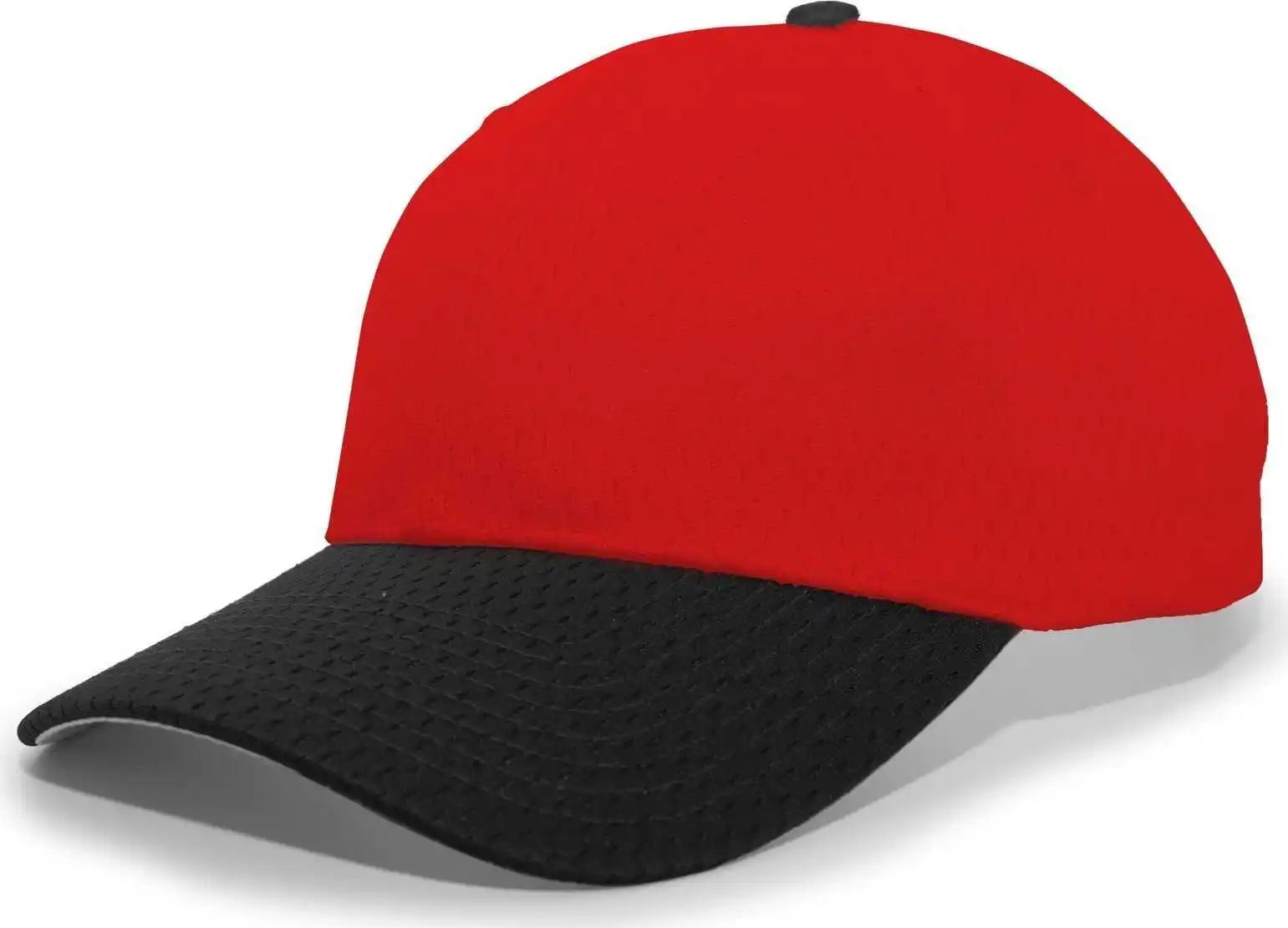 Pacific Headwear 805m Coolport Mesh Hook-and-loop Cap - Red Black - 6 1/2’’ - 7’’
