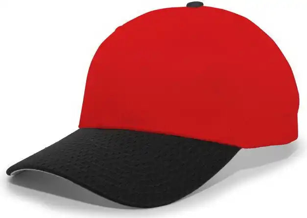 Pacific Headwear 805m Coolport Mesh Hook-and-loop Cap - Red Black - 6 1/2’’ - 7’’