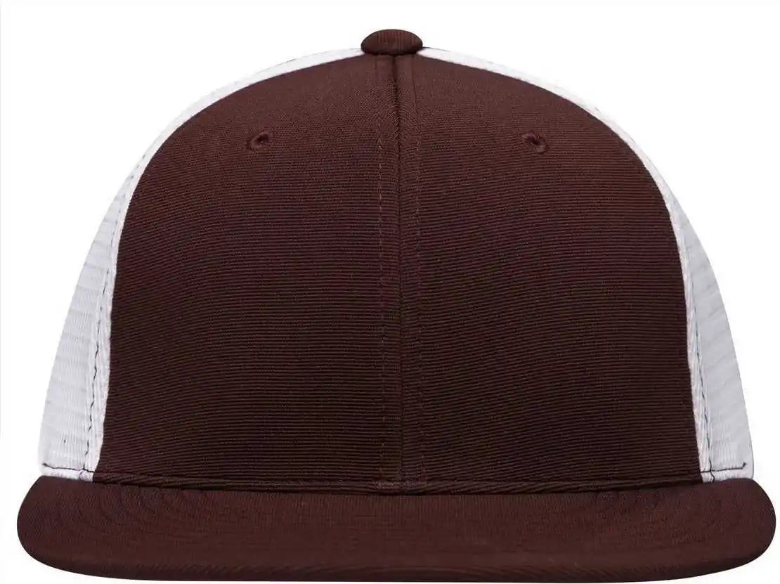 Pacific Headwear Es341 Premium M2 Performance Trucker Flexfit Cap - Maroon White