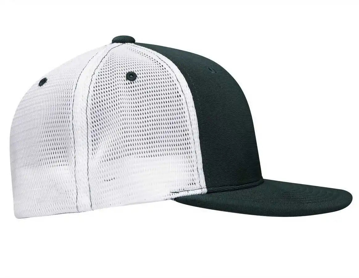 Pacific Headwear Es341 Premium M2 Performance Trucker Flexfit Cap - Dark Green White