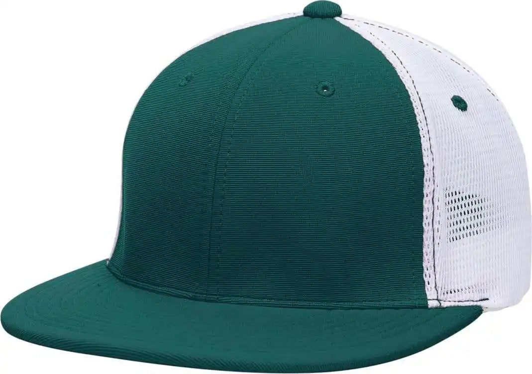 Pacific Headwear Es341 Premium M2 Performance Trucker Flexfit Cap - Dark Green White - Forest / 6 3/8’’ - 7/8’’