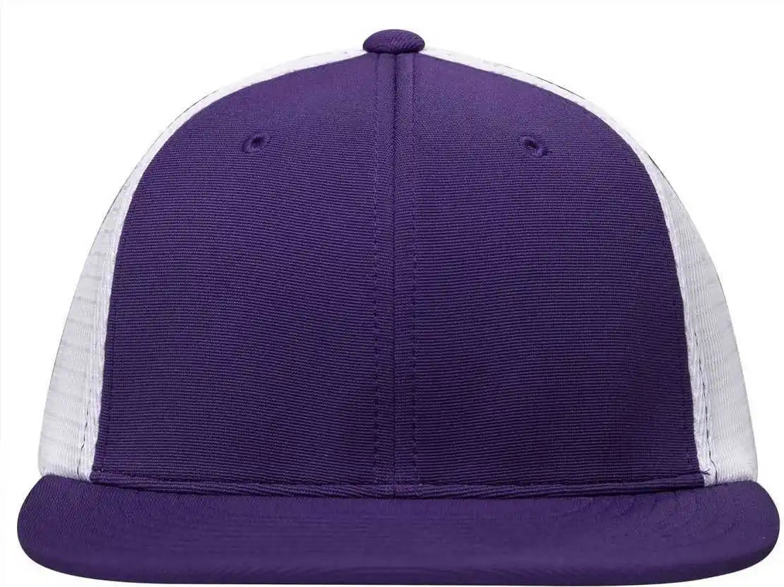 Pacific Headwear Es341 Premium M2 Performance Trucker Flexfit Cap - Purple White