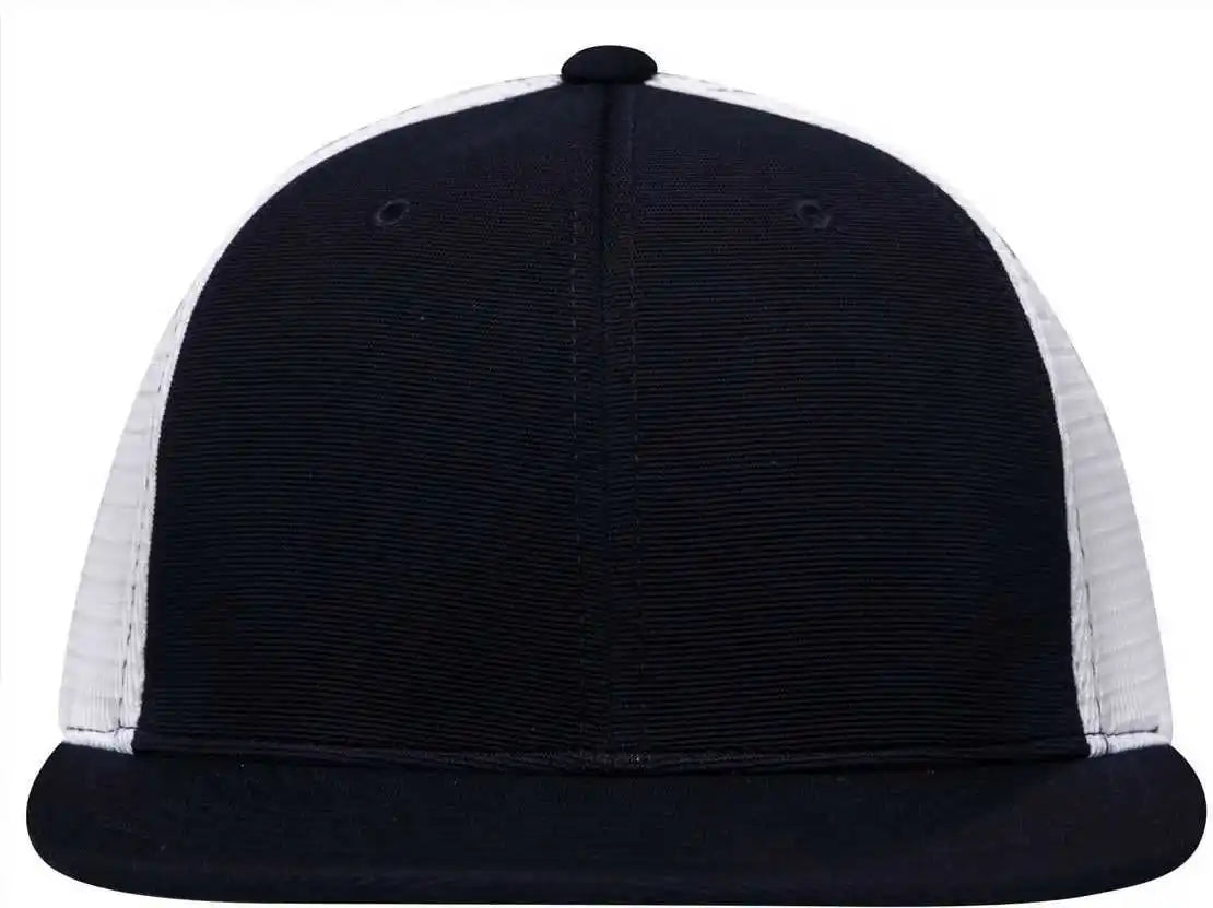 Pacific Headwear Es341 Premium M2 Performance Trucker Flexfit Cap Navy White