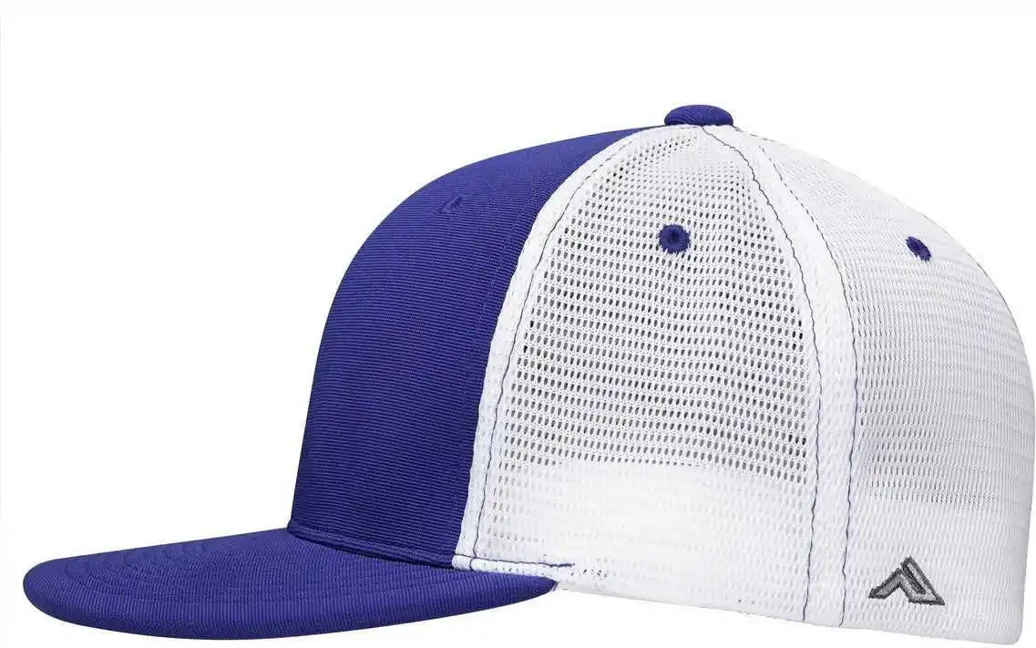 Pacific Headwear Es341 Premium M2 Performance Trucker Flexfit Cap Royal White