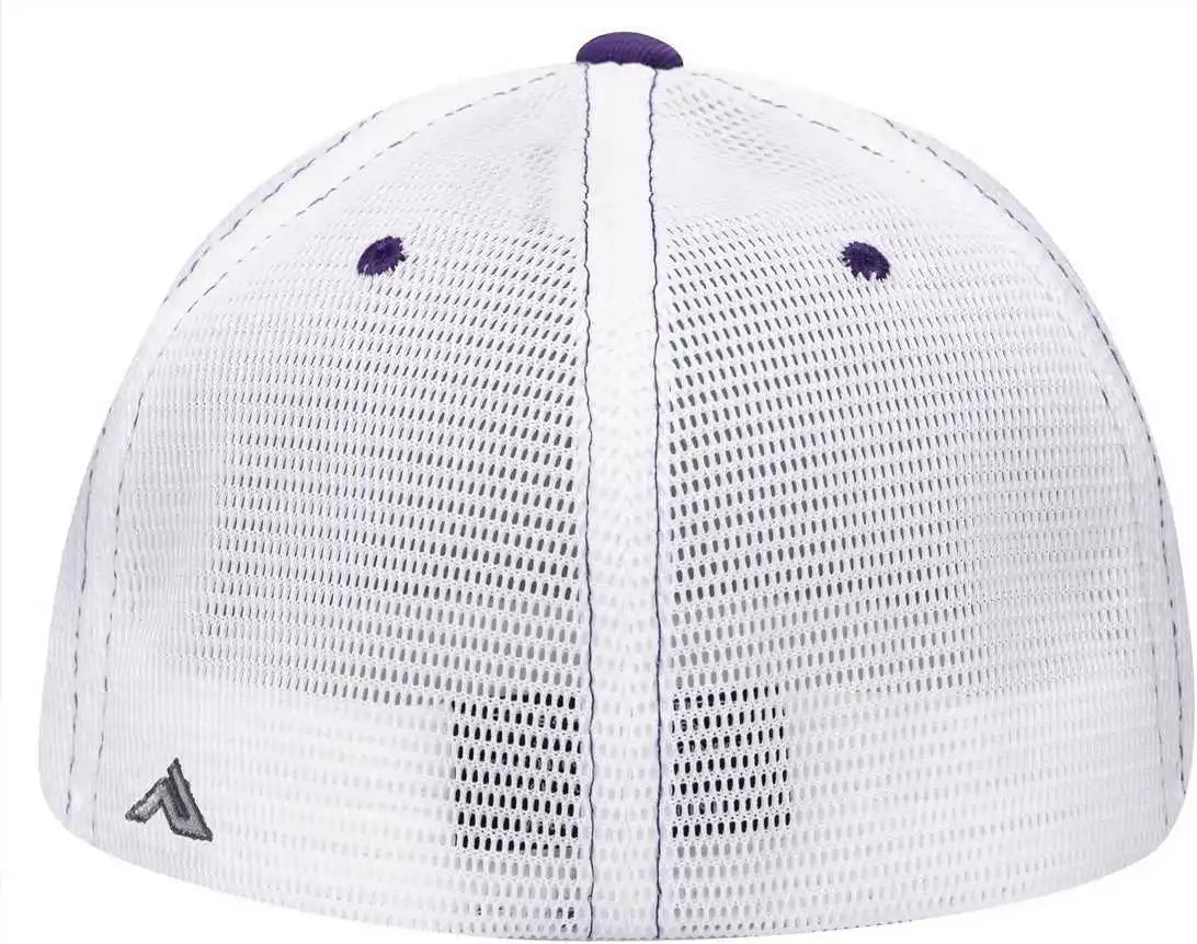 Pacific Headwear Es341 Premium M2 Performance Trucker Flexfit Cap - Purple White