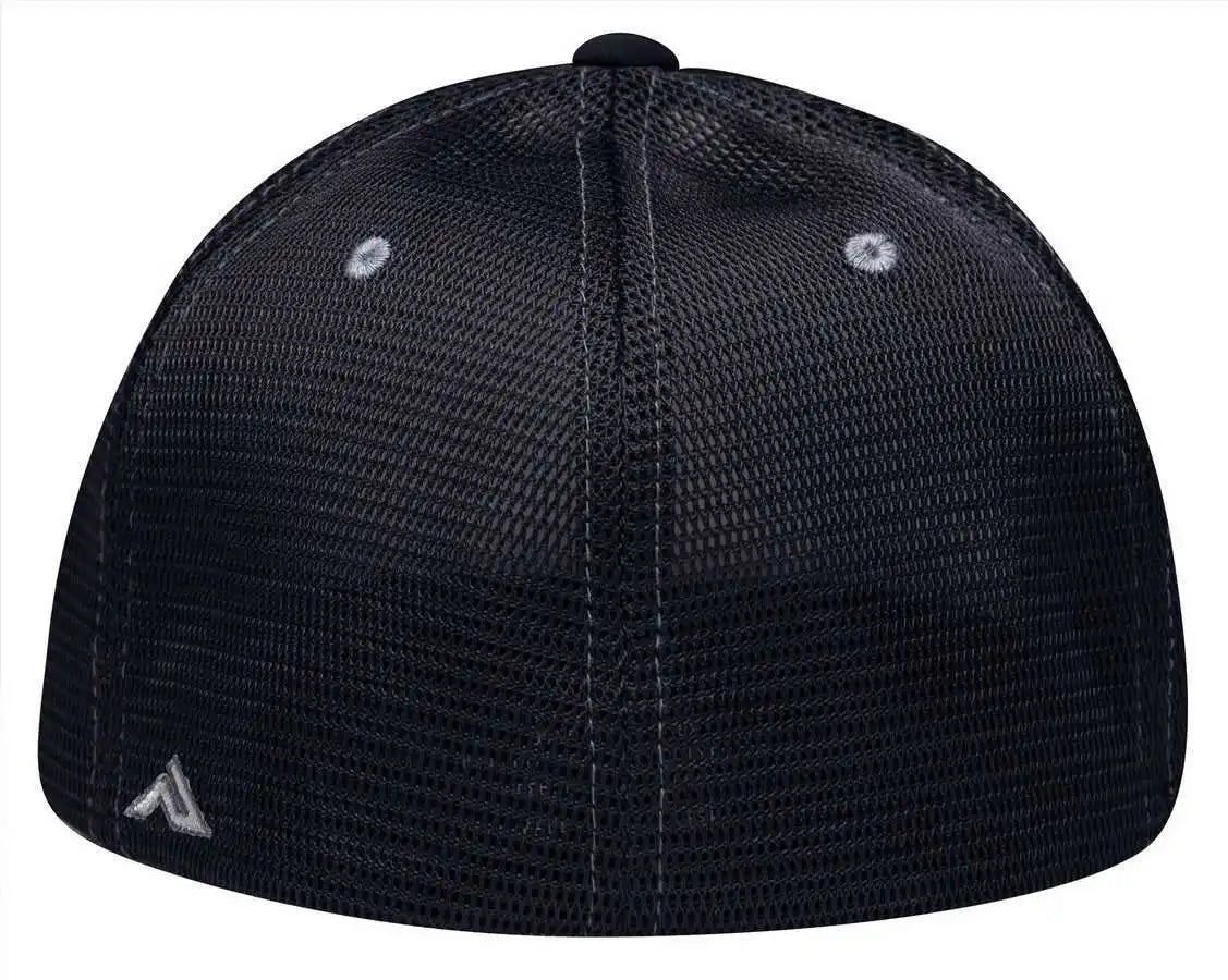 Pacific Headwear Es341 Premium M2 Performance Trucker Flexfit Cap - Silver Navy