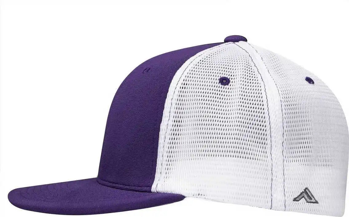 Pacific Headwear Es341 Premium M2 Performance Trucker Flexfit Cap - Purple White