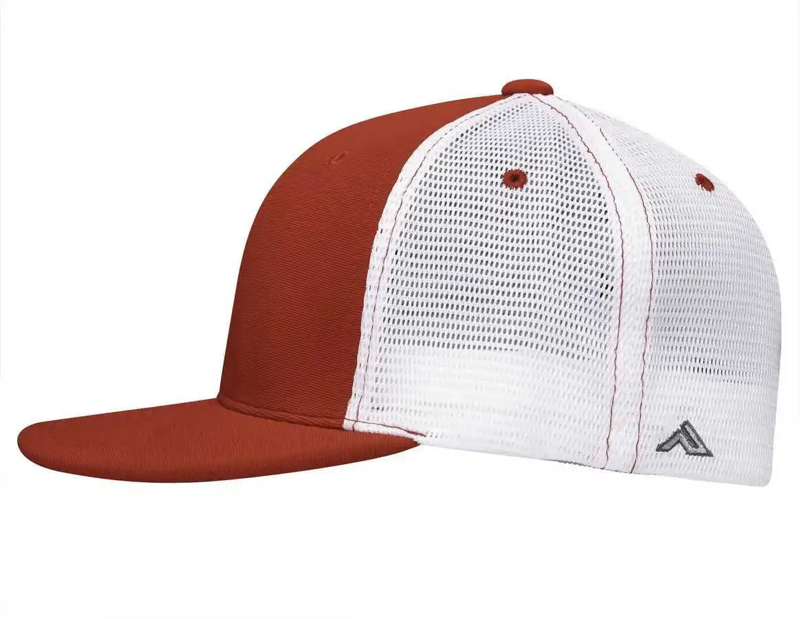 Pacific Headwear Es341 Premium M2 Performance Trucker Flexfit Cap Red White