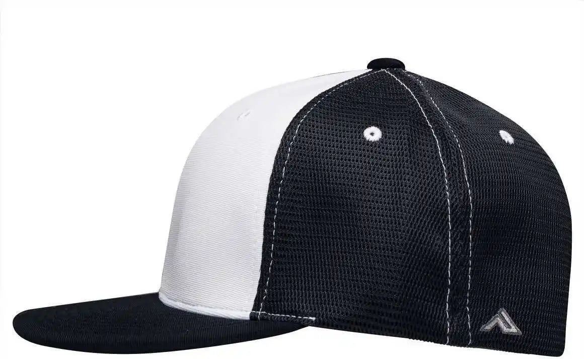 Pacific Headwear Es341 Premium M2 Performance Trucker Flexfit Cap White Navy