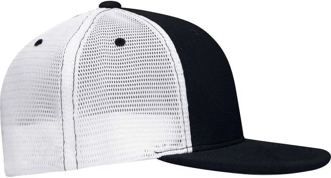 Pacific Headwear Es341 Premium M2 Performance Trucker Flexfit Cap Navy White